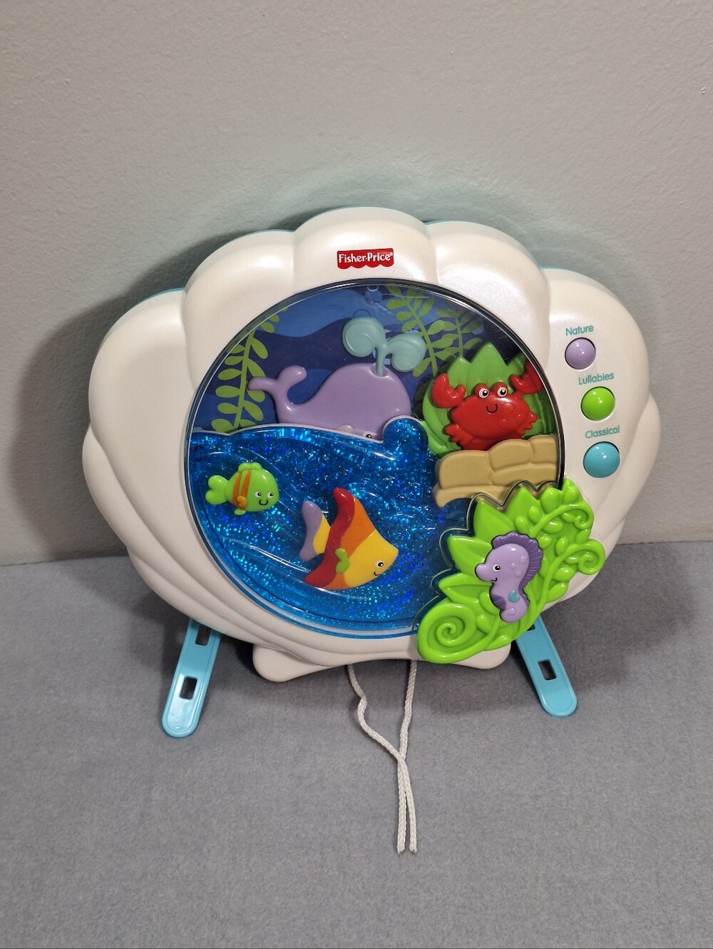Fisher Price Ocean Wonders Deep Blue Sea Aquarium Crib Soother Toy T3647 Works